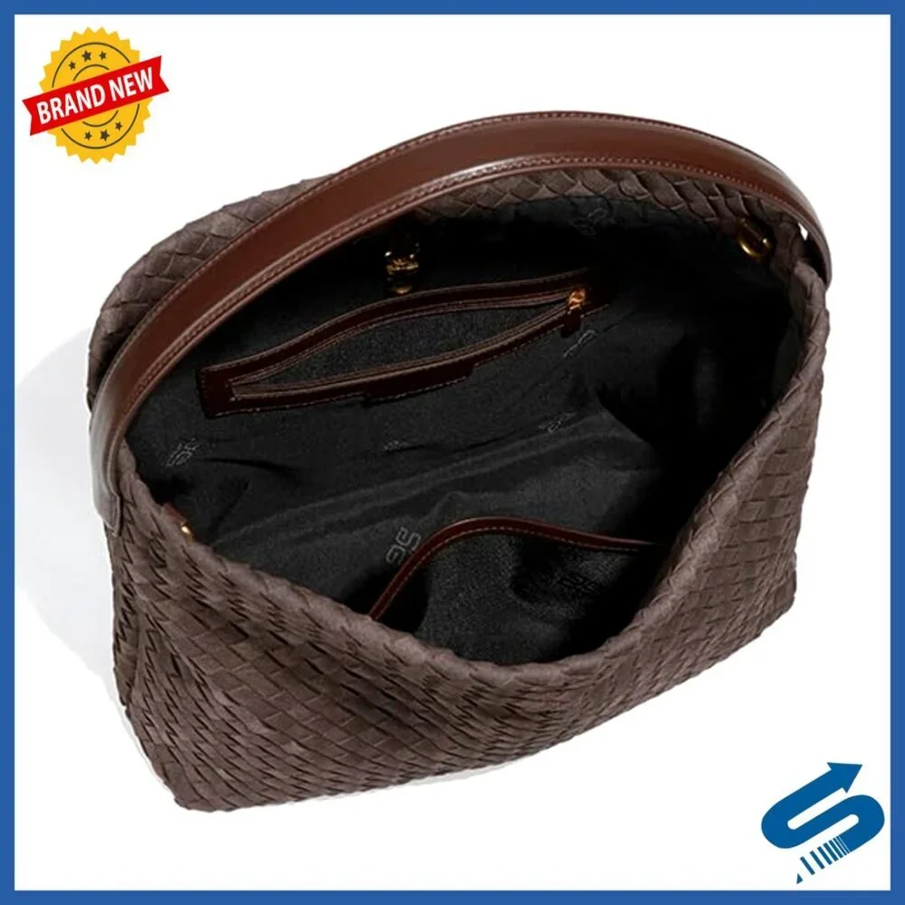 Woven Suede Hobo Tote Shoulder Bag for Work Travel
